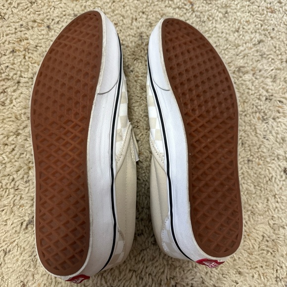 Vans Beige Checkboard slip-on Canvas Shoes - Picture 5 of 9
